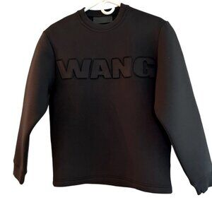 ALEXANDER WANG FOR H&M Black Neoprene Logo Embossed Sweatshirt Size small